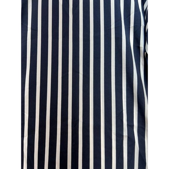 Banana Republic Women's Shoulder Button Top 3/4 Sleeve Size L Navy White Stripe - Picture 10 of 14
